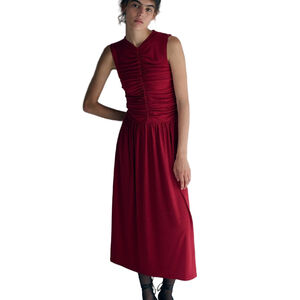 Aritzia Wilfred Fosette Dress Sleek drapey ruched maxi dress Sz Small